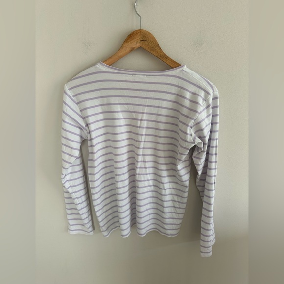 Lake Pajamas 100% Pima cotton lavender stripe pajama top size small - Picture 4 of 4